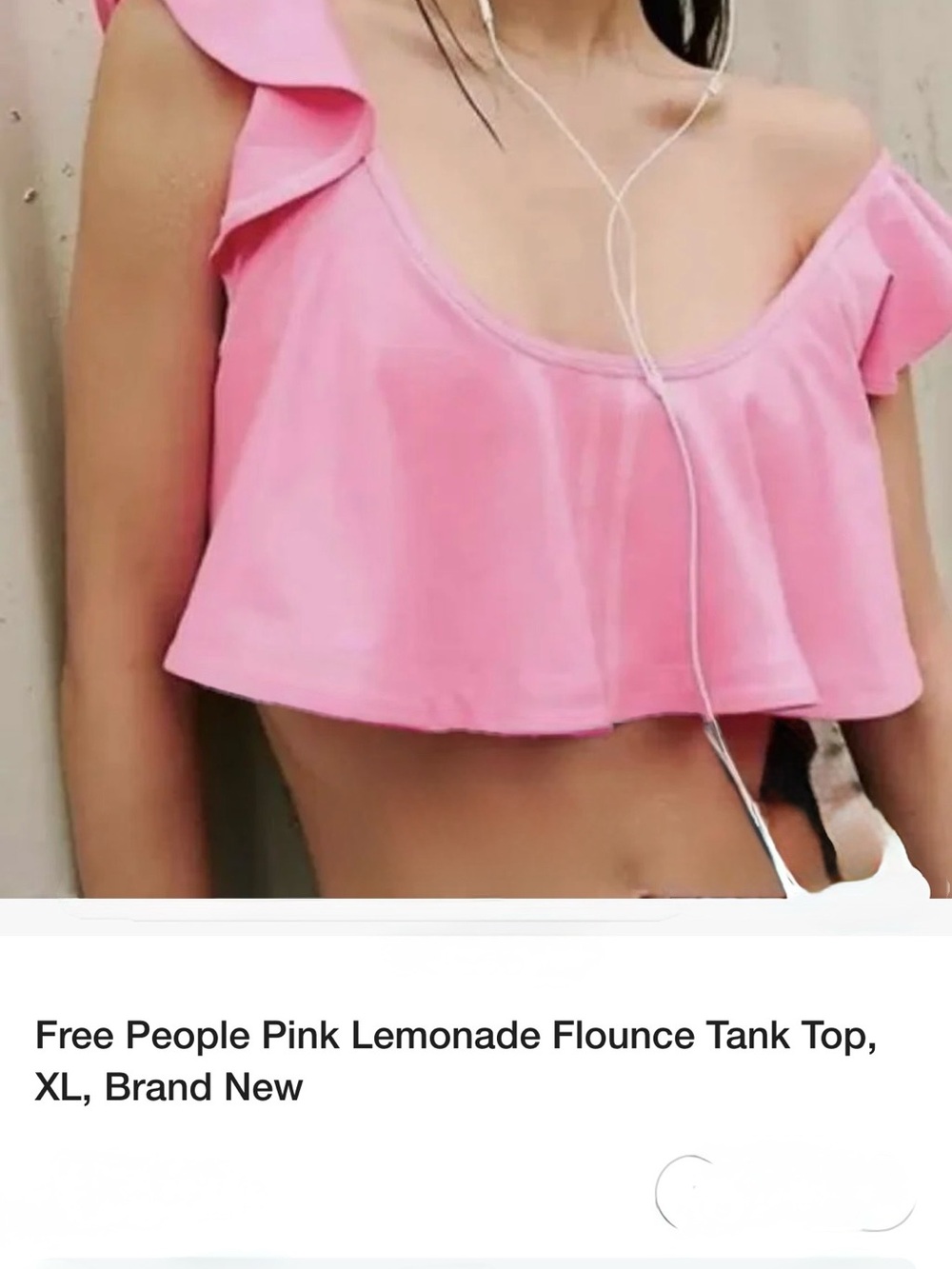 Free People Pink Flounce Crop Tank